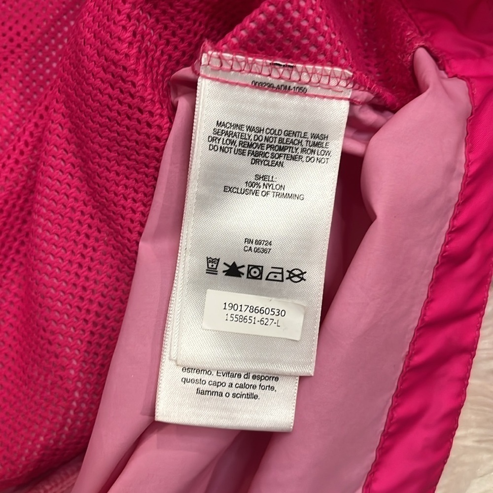 Columbia hooded windbreaker zip front jacket hot pink L - Picture 7 of 7